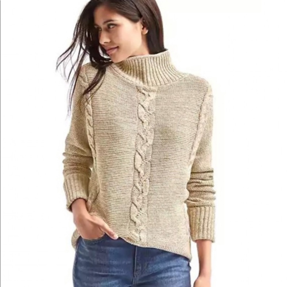 Gap Mock Neck cable knit sweater